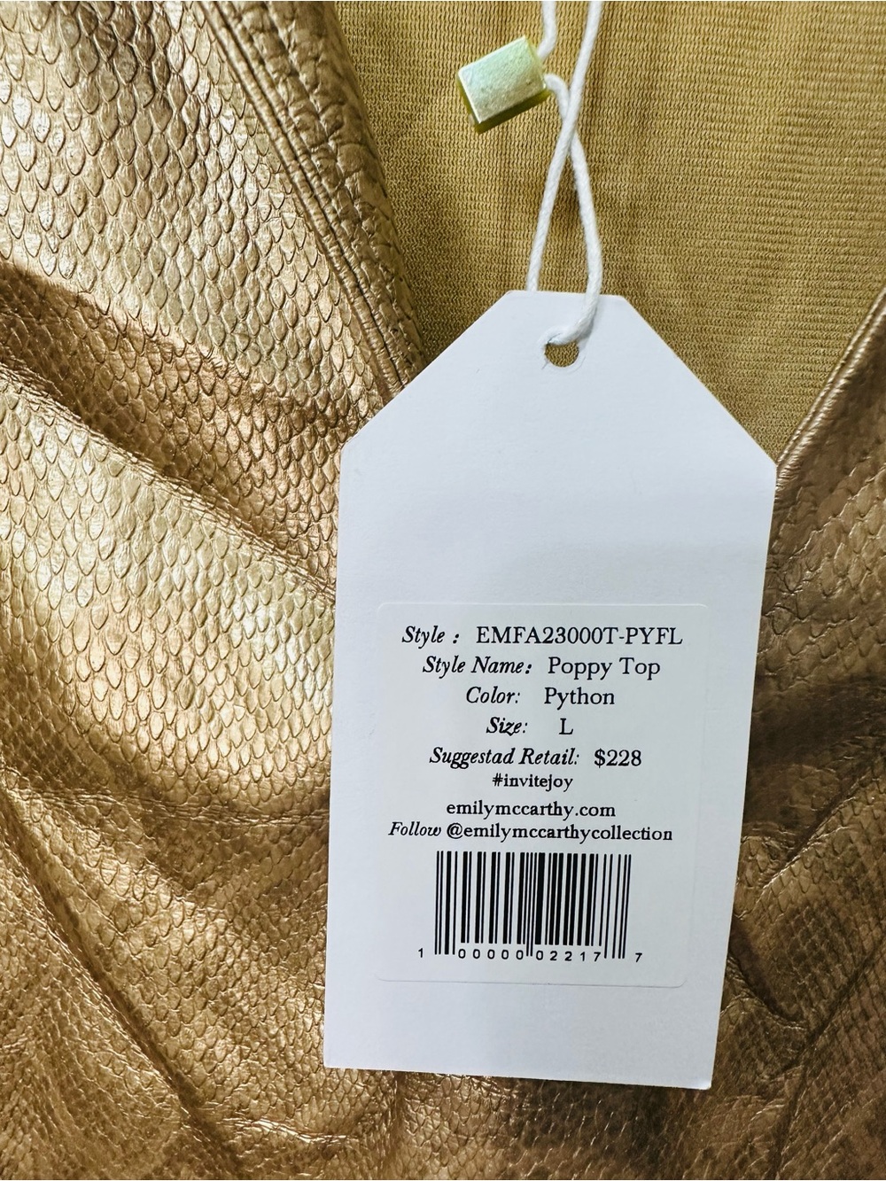 Emily McCarthy Womens Metallic Gold Short-Sleeve Blouse - Picture 6 of 7